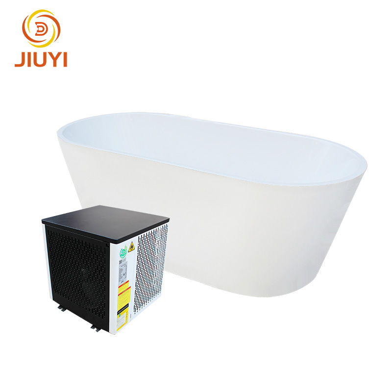 Modern whirlpool Bathtub Oval Shape Freestanding Adults Deep Soaking Tub Ice Cold Plunge with Chiller for Hotel Villa Use