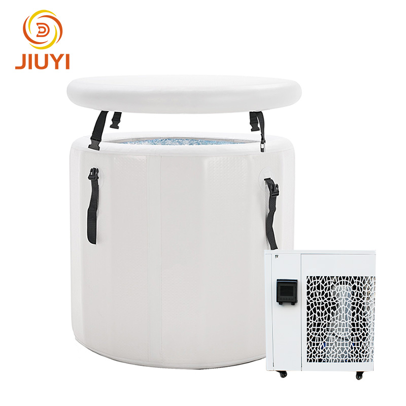 Custom logo Pvc Inflatable Ice Bathtub Recovery Portable Ice Bath Tub with Lid & Water Cooling Equipment for Cryotherapy