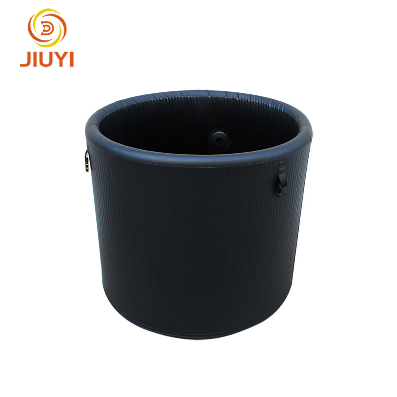 Factory Price PVC Brushed Black Round Inflatable Cold Plunge Ice Bath Tub with Water Chiller for Athlete Sports Recovery