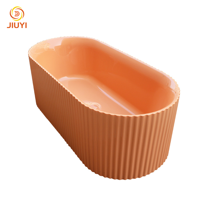 New Design Freestanding Pure Orange Acrylic Cold Plunge Tub Ice Bath Tub with Chiller and Filter