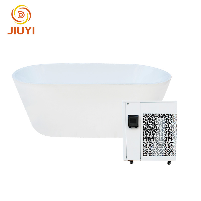 Custom Athlete One Piece Acrylic Cold Plunge Free Standing Athletes Ice Bath Tub Cold Plunge Tub with Water Chiller